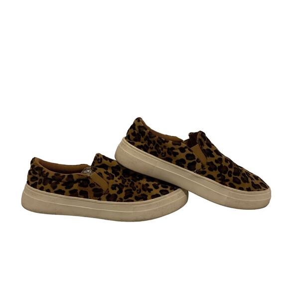 La Shella Leopard Print Low Top Sneakers Slip On Round Toe Size 7.5 Retro Vibes - Picture 4 of 9
